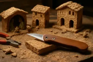 Attrezzi per il taglio del sughero nel presepe: la lama che non sfalda mai i dettagli