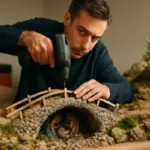Realizzazione di ponti e passaggi nel presepe: la tecnica che stabilizza ogni struttura