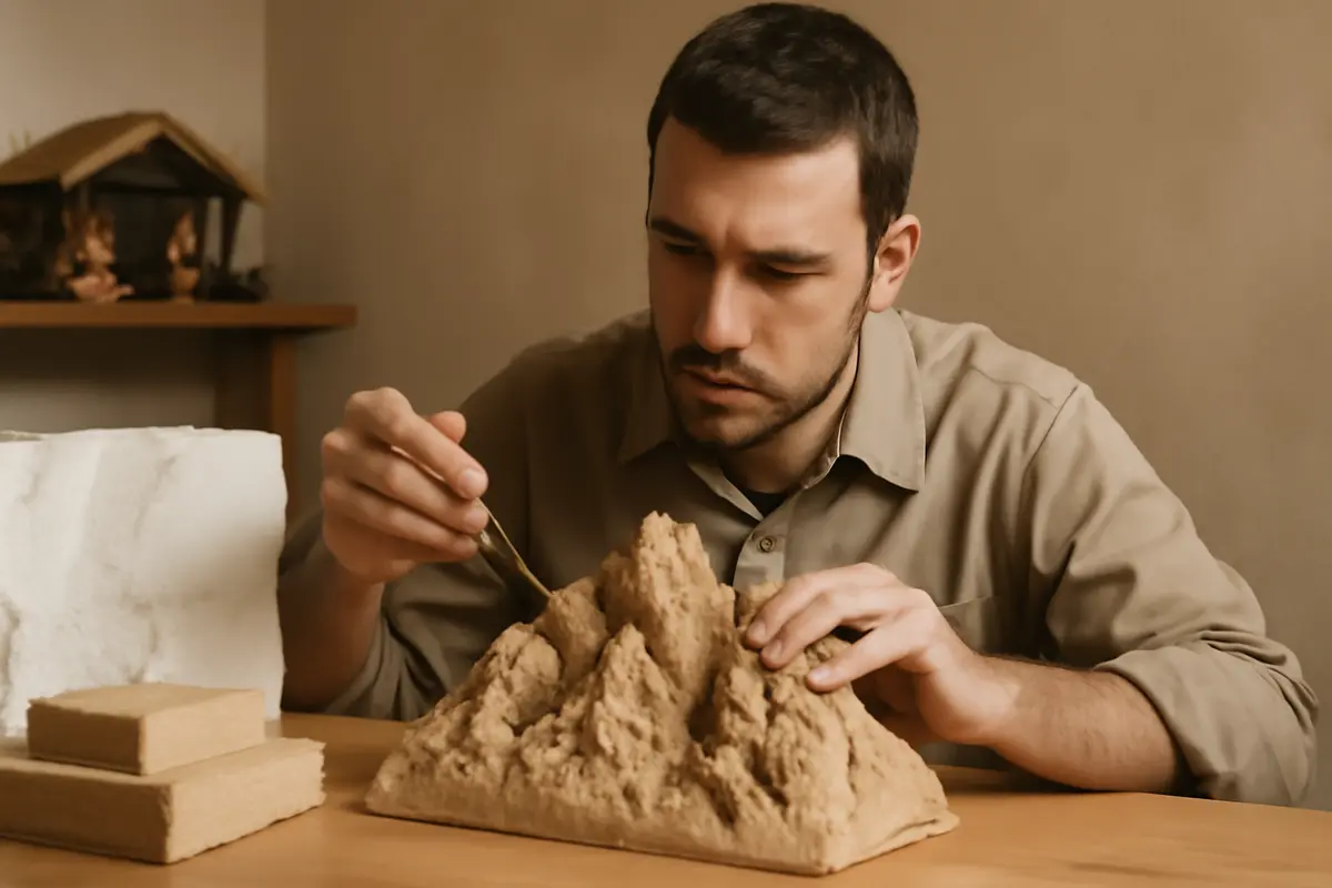 Posso realizzare montagne per presepe senza polistirolo? L’alternativa leggera e facile da scolpire