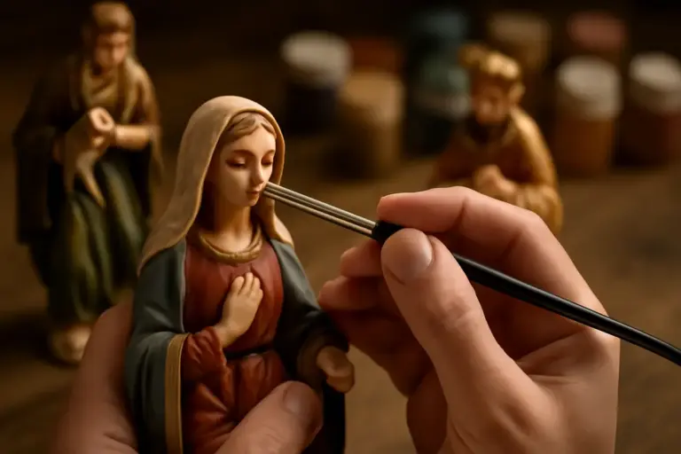 Come dipingere i visi delle statuine del presepe? Il pennello che garantisce precisione senza sbavature