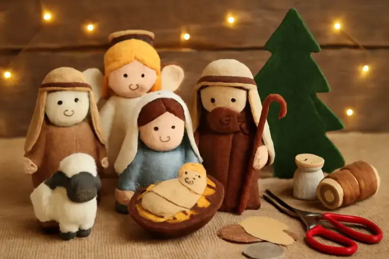 Decorazioni natalizie presepe con feltro e pannolenci: progetti veloci anche per chi è alle prime armi