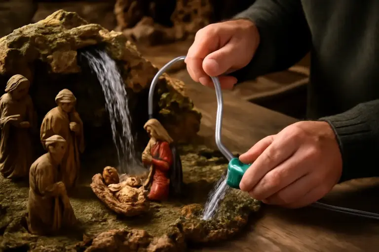 Realizzare una cascata d’acqua nel presepe: la soluzione pratica che valorizza la scena