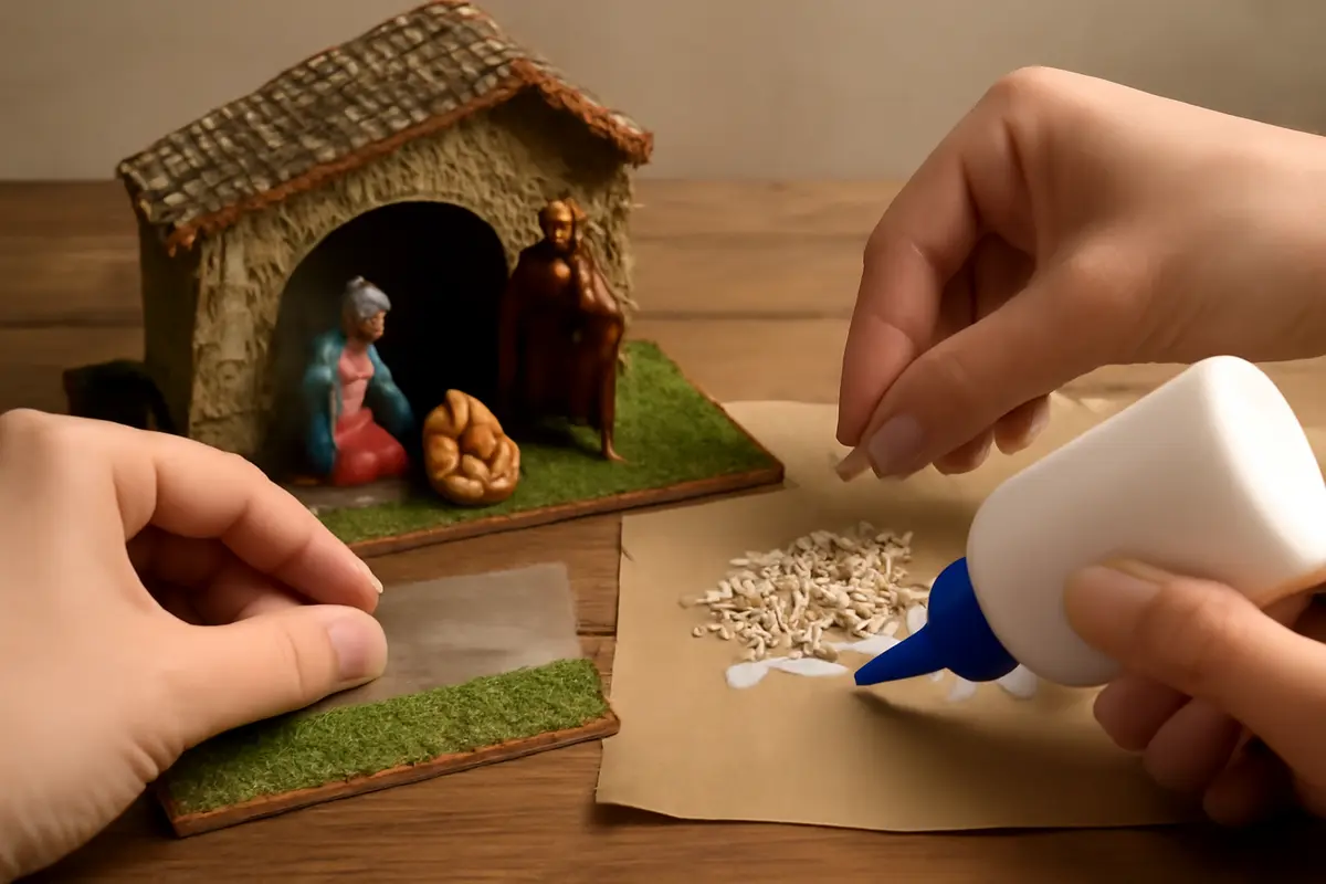 Come incollare la ghiaia decorativa senza sporcare le scene del presepe? Il trucco anti-disastro degli esperti