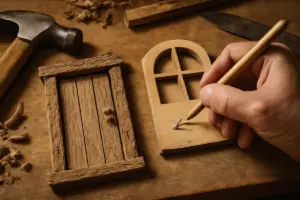Accessori in legno per il presepe: come creare porte e finestre senza errori comuni