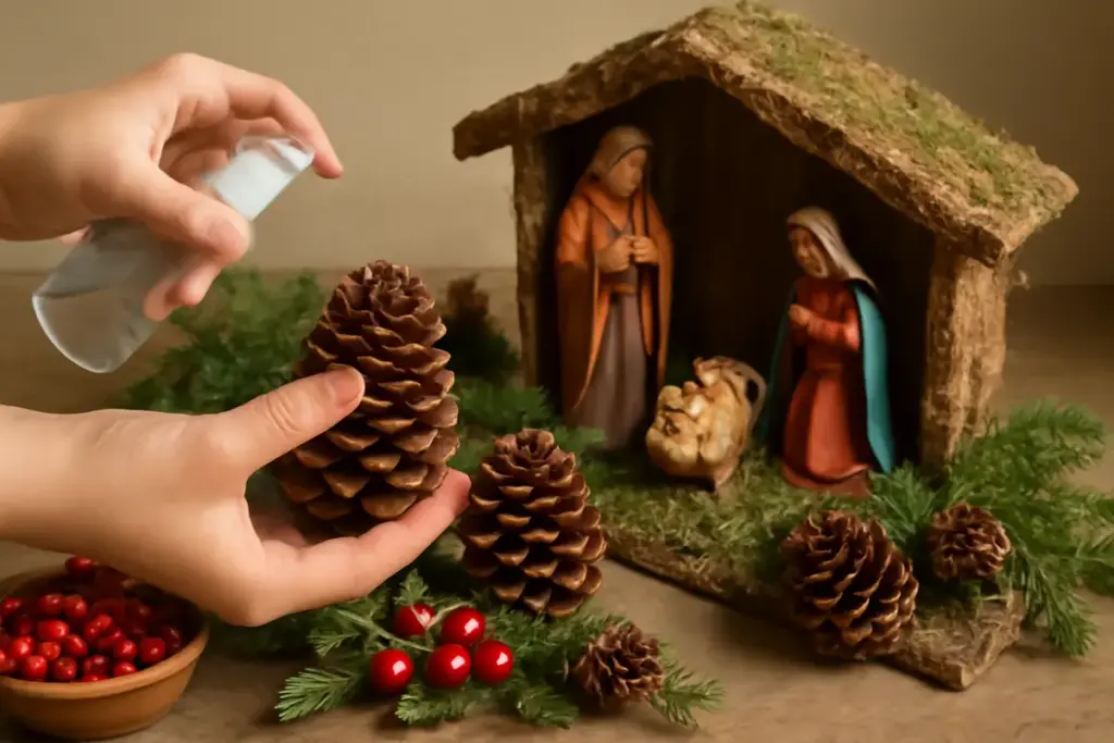 Decorare il presepe con pigne e bacche naturali: piccoli accorgimenti per mantenerle perfette