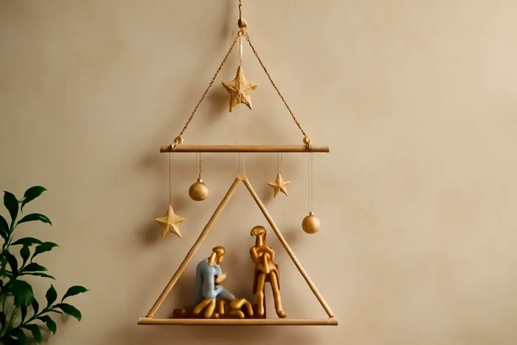 Presepi sospesi con decorazioni leggere: come sfruttare lo spazio verticale senza rischi